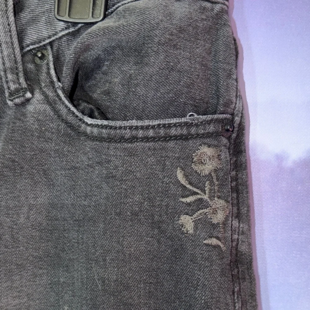 Lucky Brand Black Jeans with Floral Embroidery